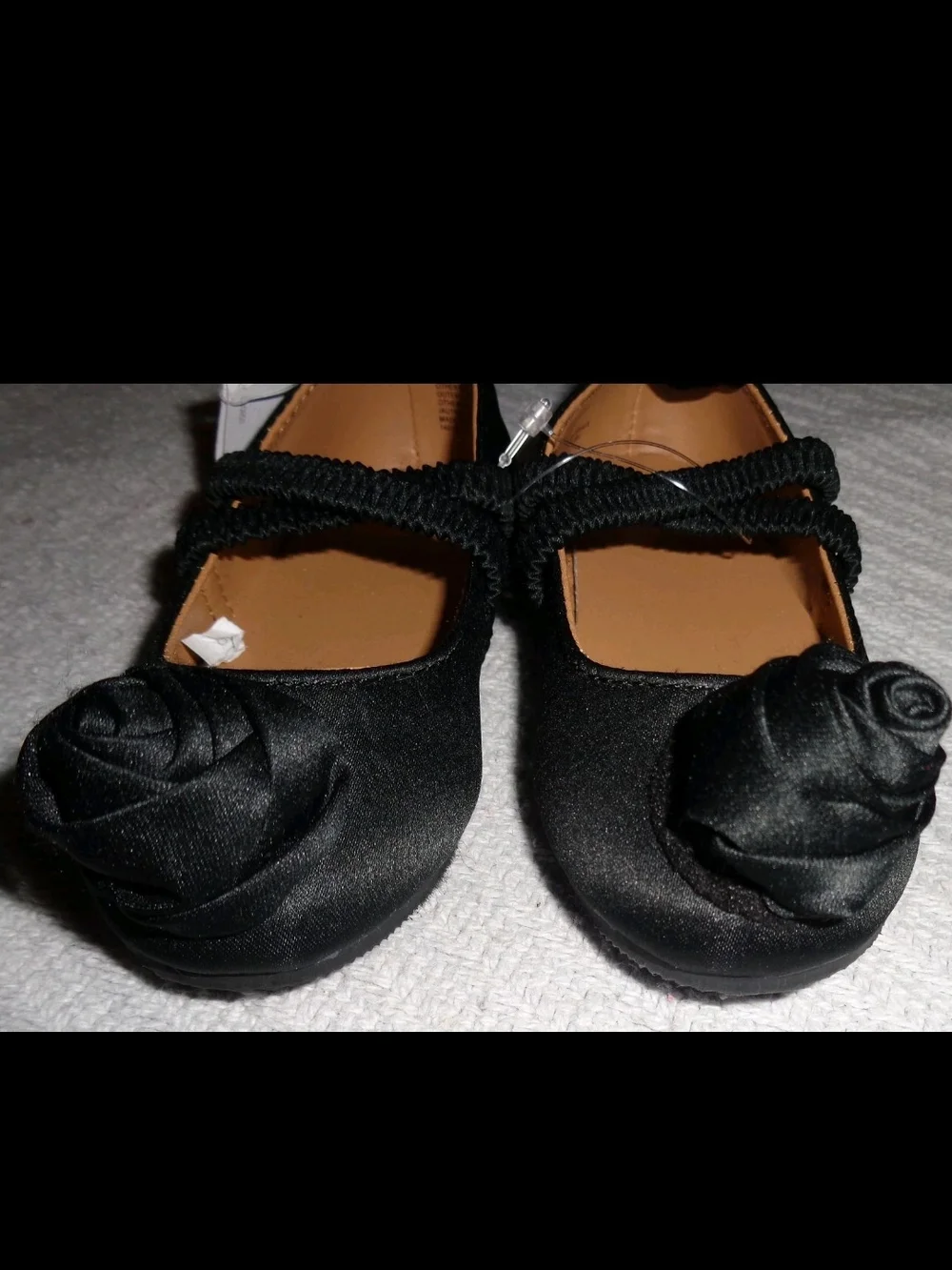 Gymboree Black Girls' Rosette Ballet Flats Size 5 Infant